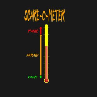 Funny Halloween scare-o-meter - vertical meter with 3 readings T-Shirt