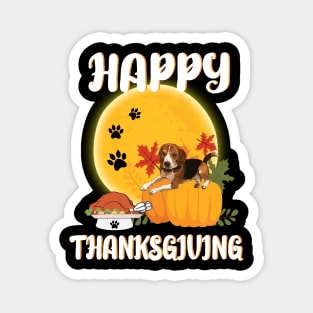 Beagle Seeing Turkey Dish Happy Halloween Thanksgiving Merry Christmas Day Magnet