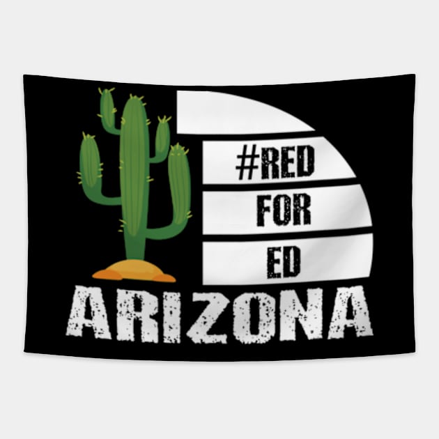 Red for ed arizona cactus Tapestry by AstridLdenOs