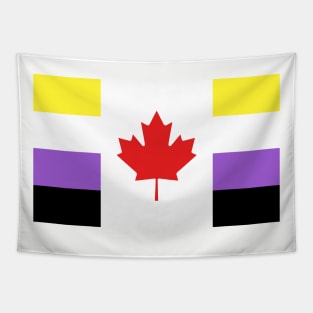 Non-binary / Canada Flag Mashup Tapestry