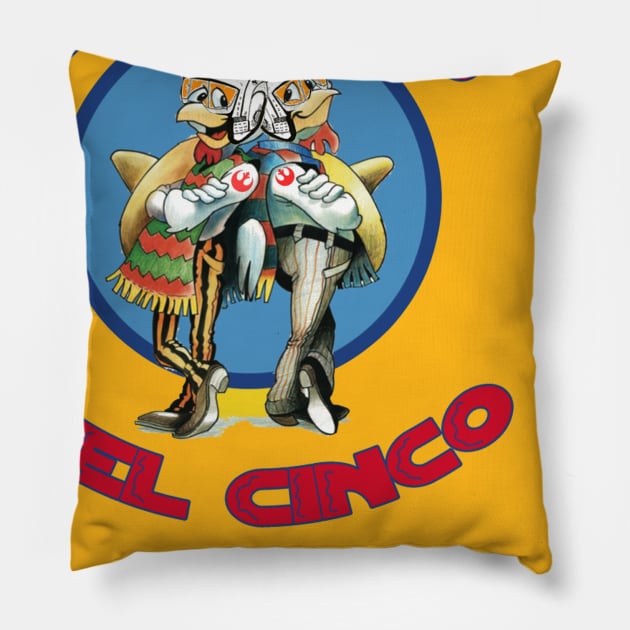 Los Pollos Rojos Pillow by Scarif Podcast