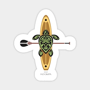 Black & Green Tribal Turtle Stand-Up Wave Rider / Ho'okipa, Maui Magnet