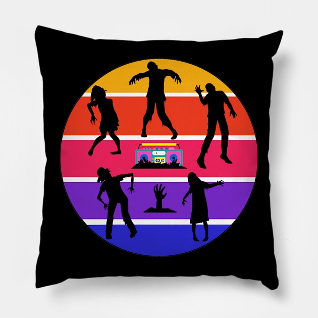 Dancing Zombies Pillow by Nuletto