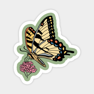 Eastern Swallowtail Butterfly on Pink Flowers Magnet