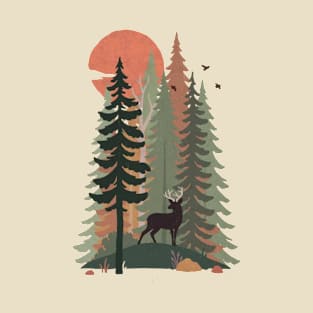 Forest Deer Before Sunset T-Shirt