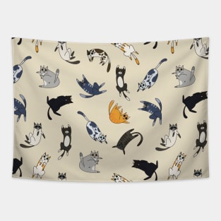 Cute Kitty Cat Seamless Pattern Tapestry