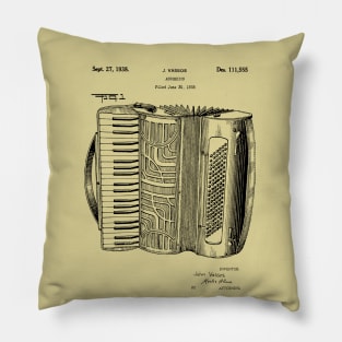 Accordion Blueprint Patent 1938 Pillow