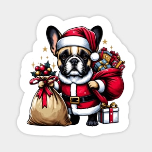 French Bulldog Santa Claus Christmas Magnet