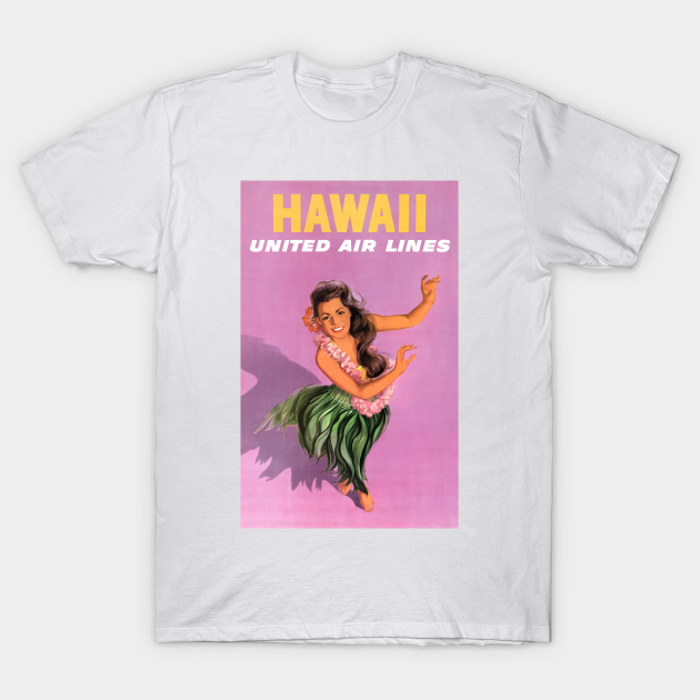 Discover Vintage Travel Poster Hawaii Hula Dancer - Hawaii - T-Shirt