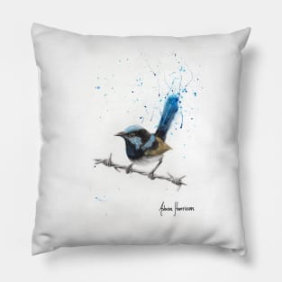 Balanced Blue Wren Pillow