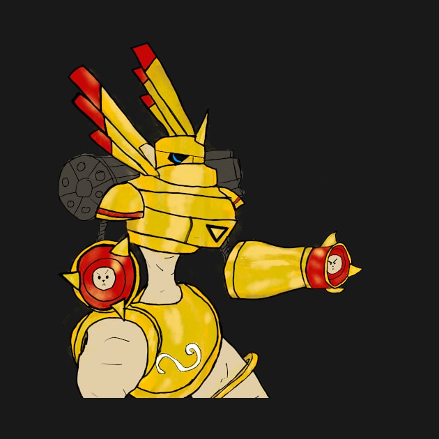 Golden Rapidmon by mattmall