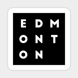 Edmonton | Black square, white letters | Canada Magnet