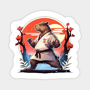 karate capybara Magnet