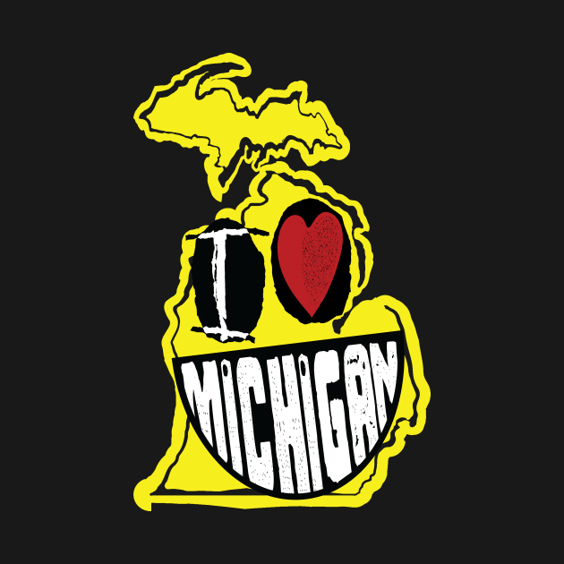 I Love Michigan Smiling Happy Face by pelagio