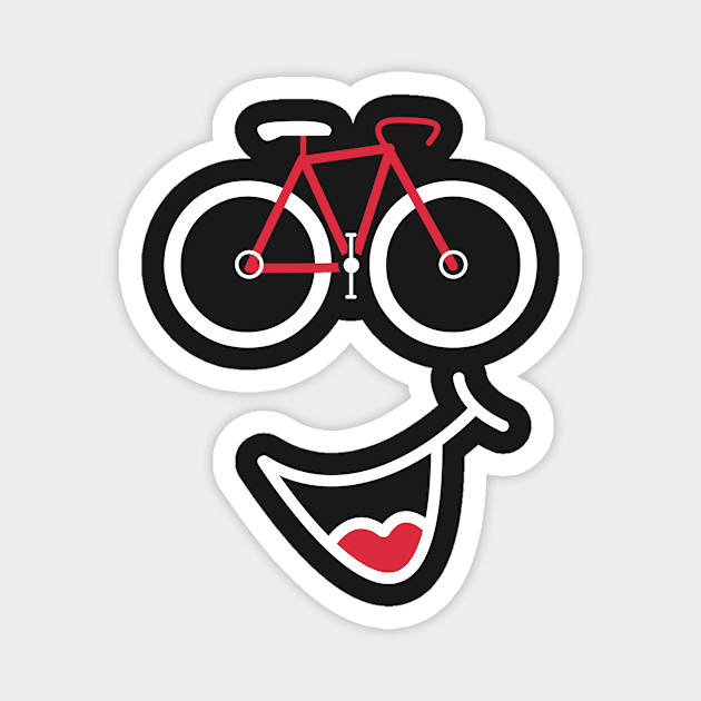 Bicycle Smiley Face Bike Emoji Magnet by 4U2NV-LDN