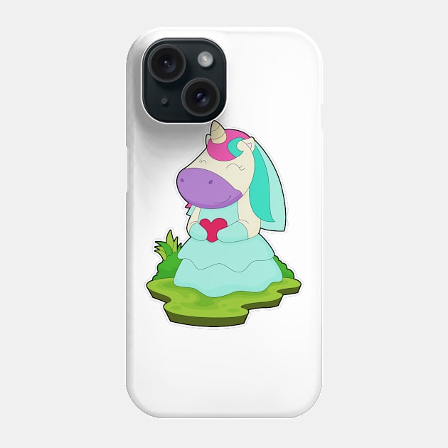 Unicorn Bride Heart Wedding Phone Case by Markus Schnabel