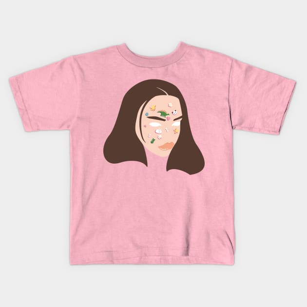 Cute sweet girl illustration kids t shirt design