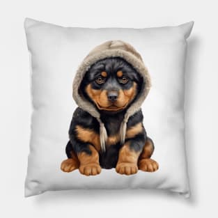 Winter Rottweiler Dog Pillow