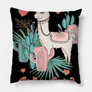 Just A Girl Who Loves Llamas, Cute Llama Boho Design T-Shirt Pillow