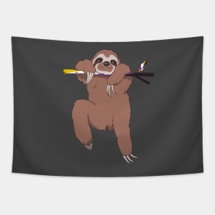 Non-binary Pride Sloth Tapestry