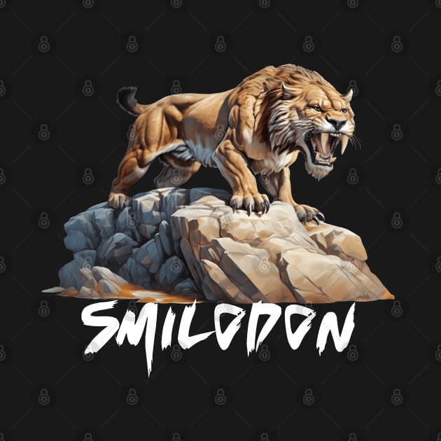 Smilodon Saber-Toothed Cat SaberTooth Tiger Design by Terra Fossil Merch