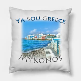 Ya Sou - Greece Mykonos Little Venice Pillow