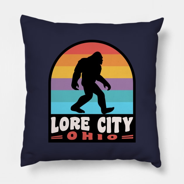 Lore City Ohio Bigfoot Sasquatch Salt Fork State Park Pillow by PodDesignShop