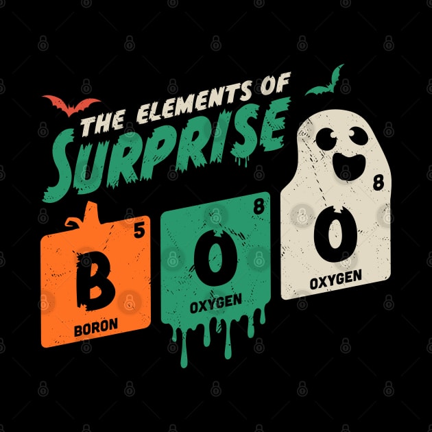 Boo The Elements Of Surprise Halloween Periodic Table by OrangeMonkeyArt