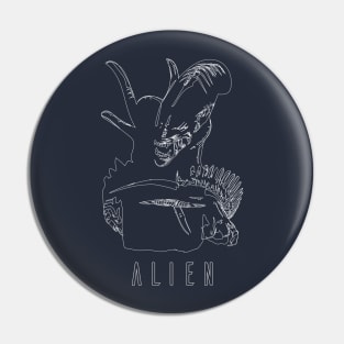 Xenomorph line art Pin