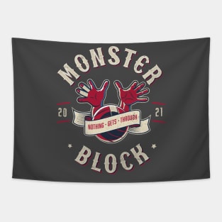 Monster Block, Biker-style design Tapestry