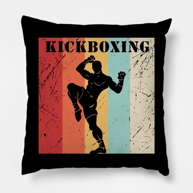 Kickboxing Vintage Retro Pillow by sunima