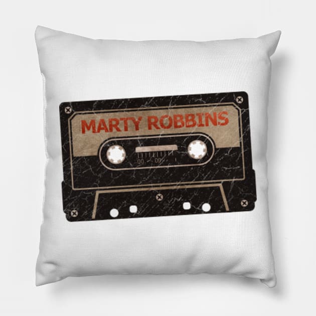 Marty Robbins Cassette Tape Vintage Pillow by ryno80maniac