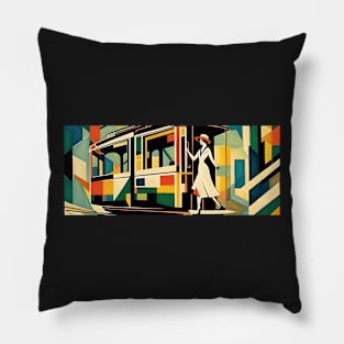 The Art of Trams - Soviet Realism Style #002 - Mugs For Transit Lovers Pillow