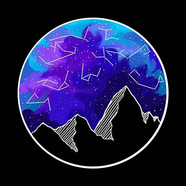 Galaxy above mountain tops by HighFives555