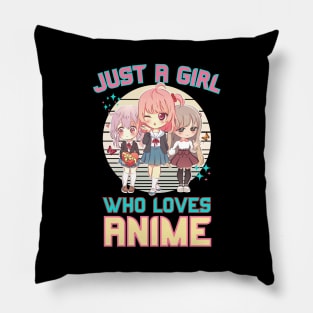 Just A Girl Who Loves Anime Kawaii Vaporwave Girls Pillow