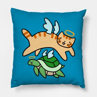 Angel Cat and Angel Turtle Pillow