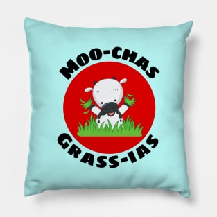 Moo-chas Grass-ias | Cow Pun Pillow