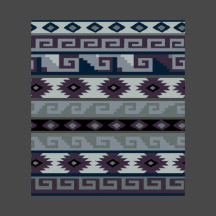 Southwest Tribal Graphic Design - Burgundy Gray T-Shirt