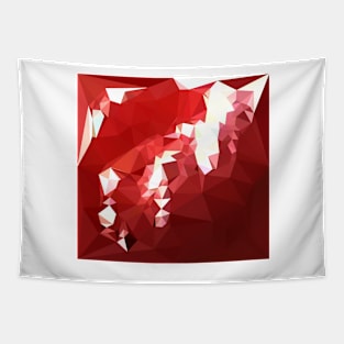 Coquelicot Red Abstract Low Polygon Background Tapestry