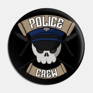 Police crew Jolly Roger pirate flag Pin