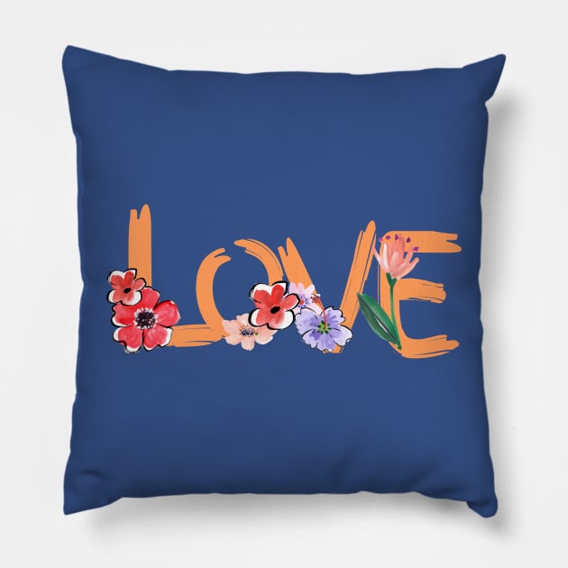 flower love Pillow by Christian custom designz