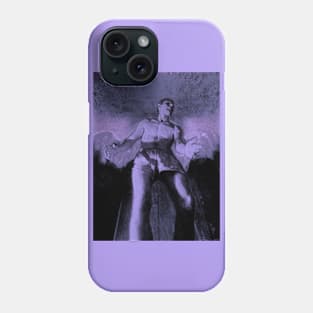 Portrait, digital collage and special processing. Angel in underpants in room. Astonishing. Light violet and dim. Phone Case