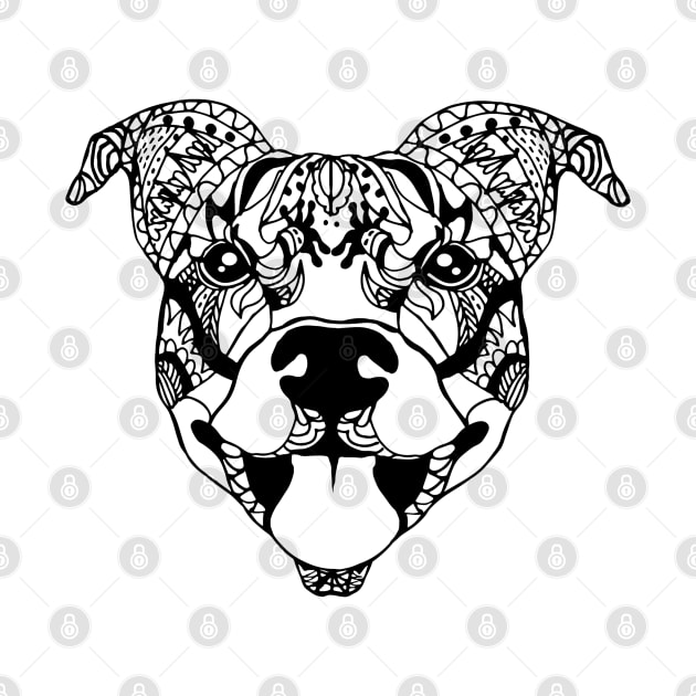 Mandala Pit Bull by RosaliArt