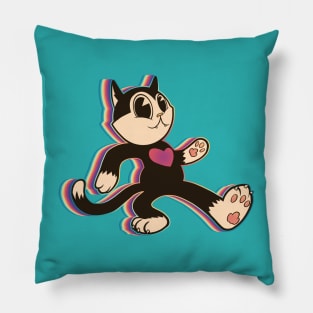 The Legend of Acid Kitty Pt. 5 - Keep on Tripping - Cute Retro Trippy Kitten Cartoon Pillow