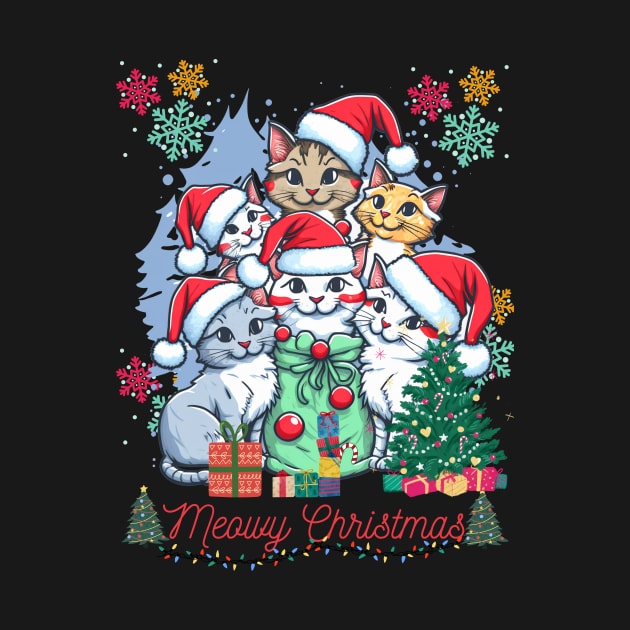 Merry Cristmas with red black cat by tee-sailor