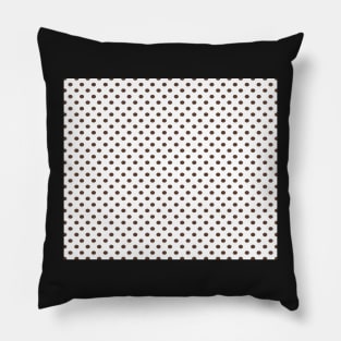 White and Brown Polka Dot Pattern Pillow