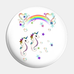 seahorse ocean rainbow Pin