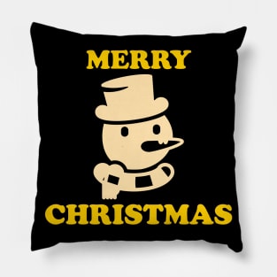 Merry Snowman Christmas Pillow