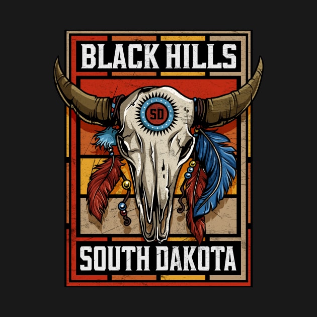 Black Hills South Dakota Native American Bison Skull by SouthDakotaGifts