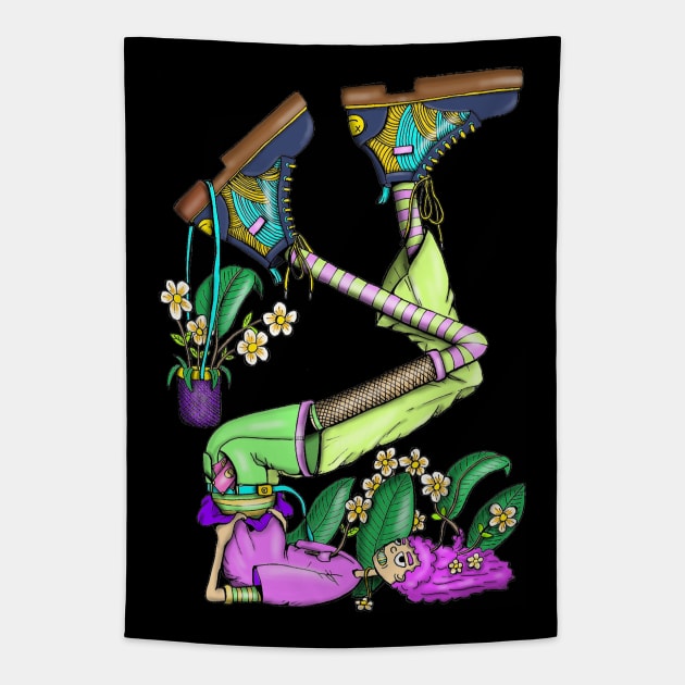 nature girl character Tapestry by dwalikur